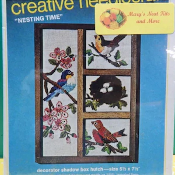 Vintage Crewel Embroidery “Nesting Time” - Picture 4 of 4